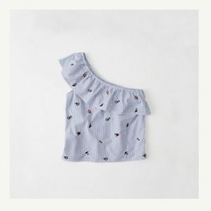 Abercrombie & Fitch Floral One Shoulder Top